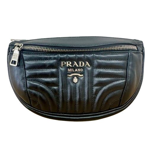 PRADA プラダ IMPUNTURE ウエストバッグ 1BL008 レザー ブラック