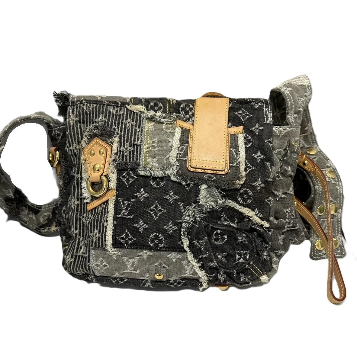 LouisVuitton ルイヴィトン パッチワーク ポスティ メッセンジャーバッグ M95375 モノグラムデニム