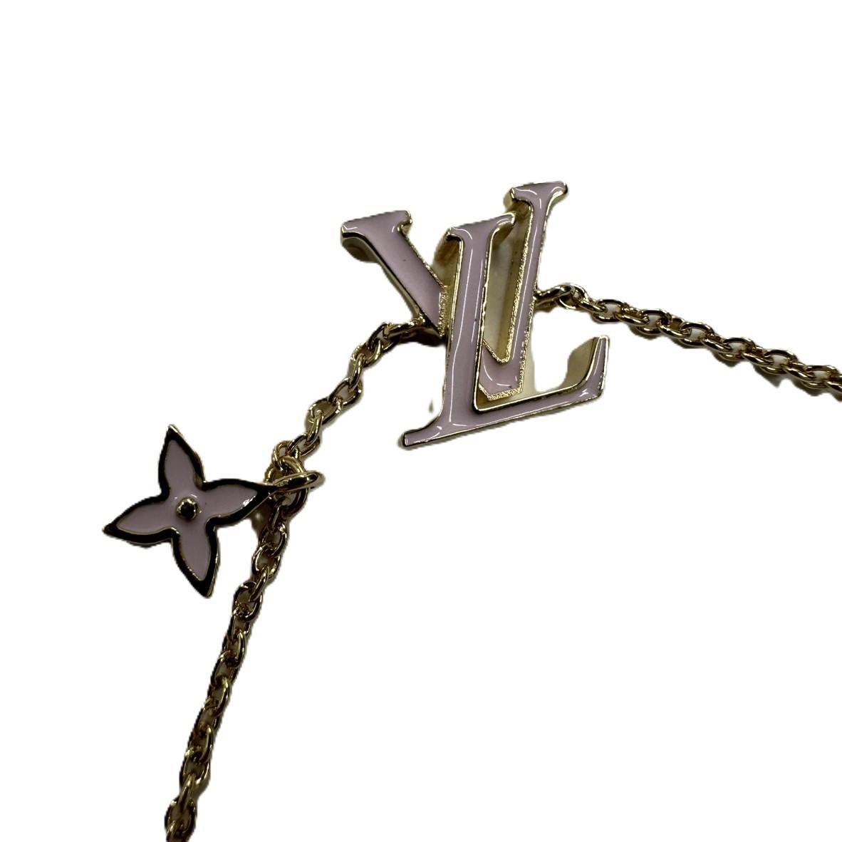 Louis Vuitton ルイヴィトン LVアイコニック M1008A ブレスレット ピンク×ゴールドトーンメタル