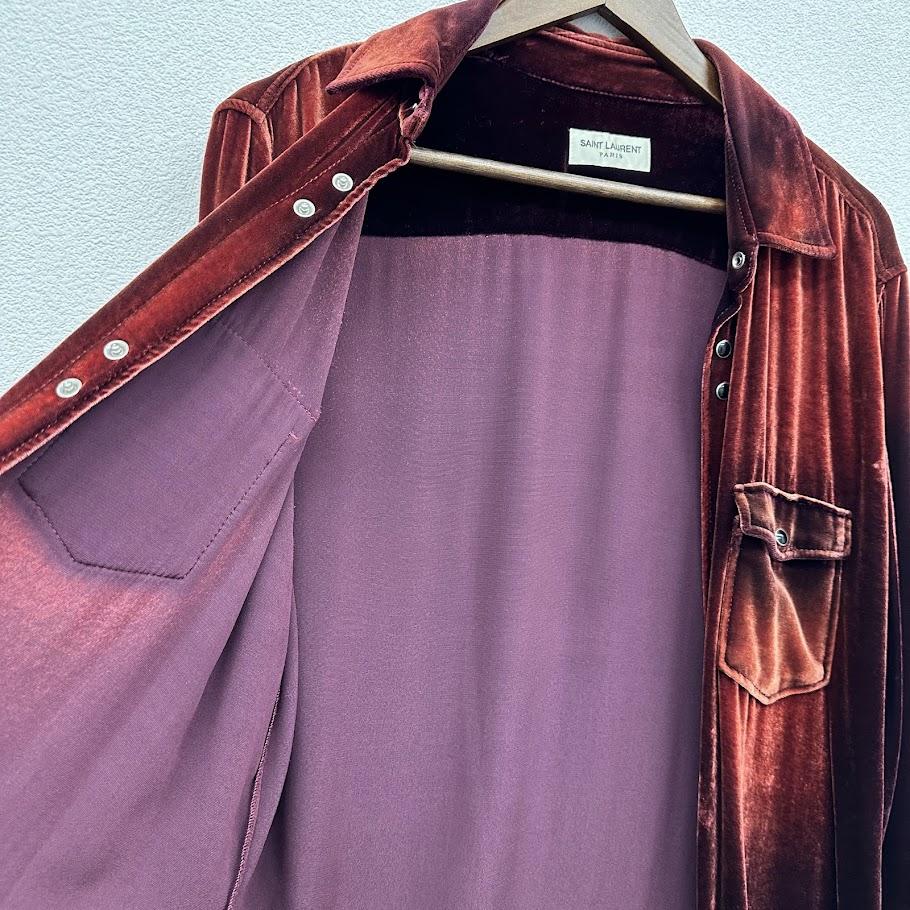 SAINT LAURENT　ベロアベルベットウエスタンブリーチシャツ