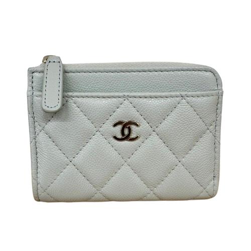 CHANEL シャネル キャビアスキン マトラッセ フラグメントケース レザー グリーン